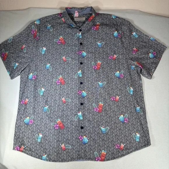 Tommy Bahama Islandzone Coconut Point Tiki Cocktails Camp Shirt Sz 3XL Vacation - Picture 3 of 14